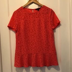 Red flower pattern top - Banana Republic